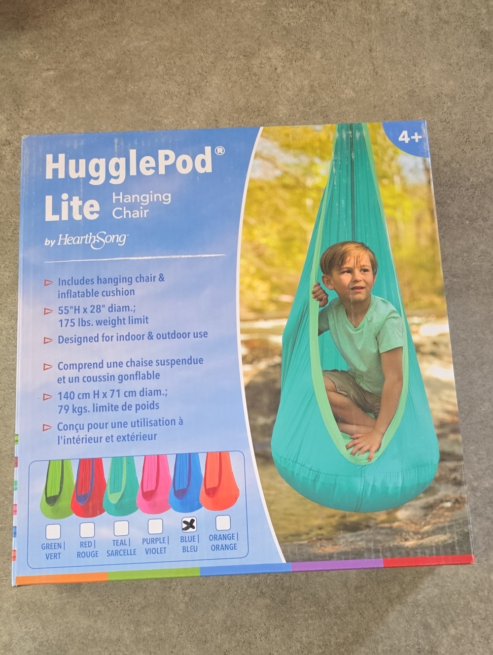 HugglePod Lite Blue Hanging Chair by - Kids Swing Seat